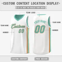 Light Green White Double Side Tops Basketball Jersey 3
