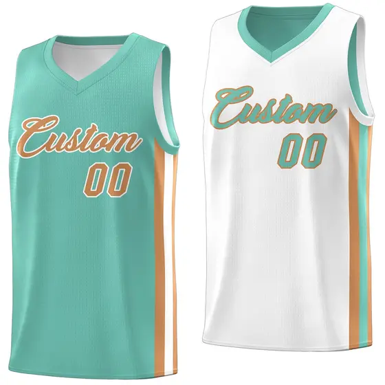 Light Green White Double Side Tops Basketball Jersey