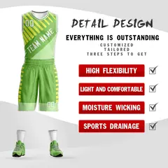Light Green White Graffiti Bar Pattern Basketball Jersey 2