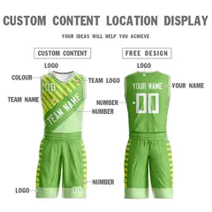 Light Green White Graffiti Bar Pattern Basketball Jersey 3