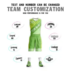 Light Green White Graffiti Bar Pattern Basketball Jersey 4
