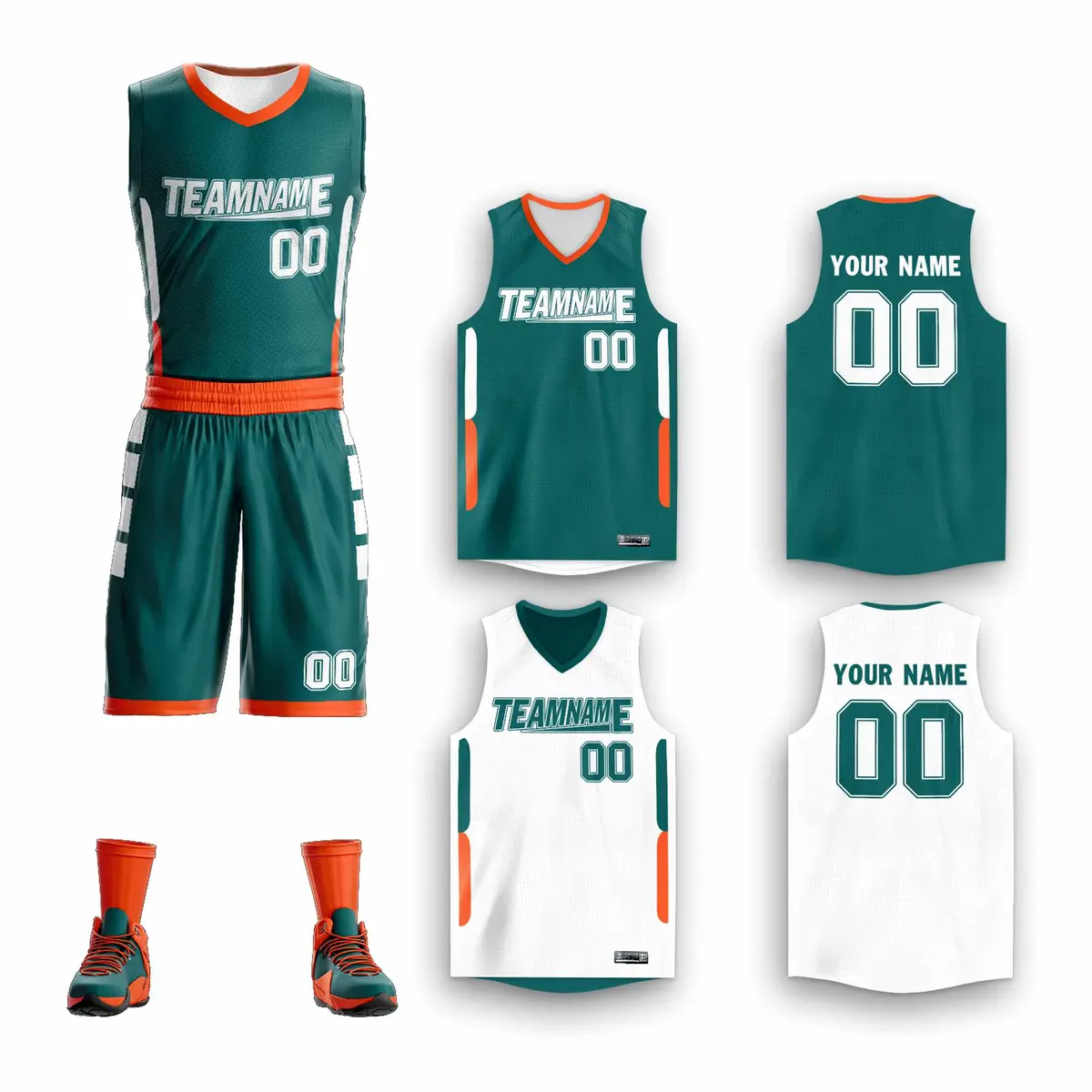 Light Green White-Gray Double Side Sets Basketball Jersey