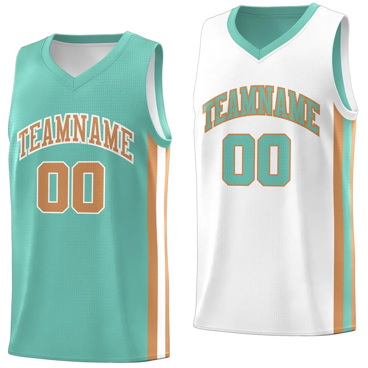 Light Green White Khaki Double Side Basketball Jersey