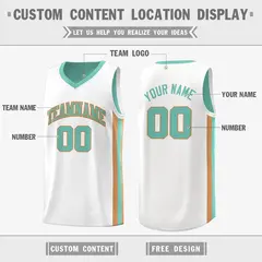 Light Green White Khaki Double Side Basketball Jersey 3