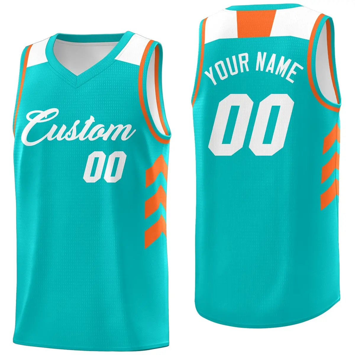 Light Green White-Orange Basketball Jersey
