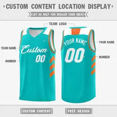 Light Green White-Orange Basketball Jersey 2