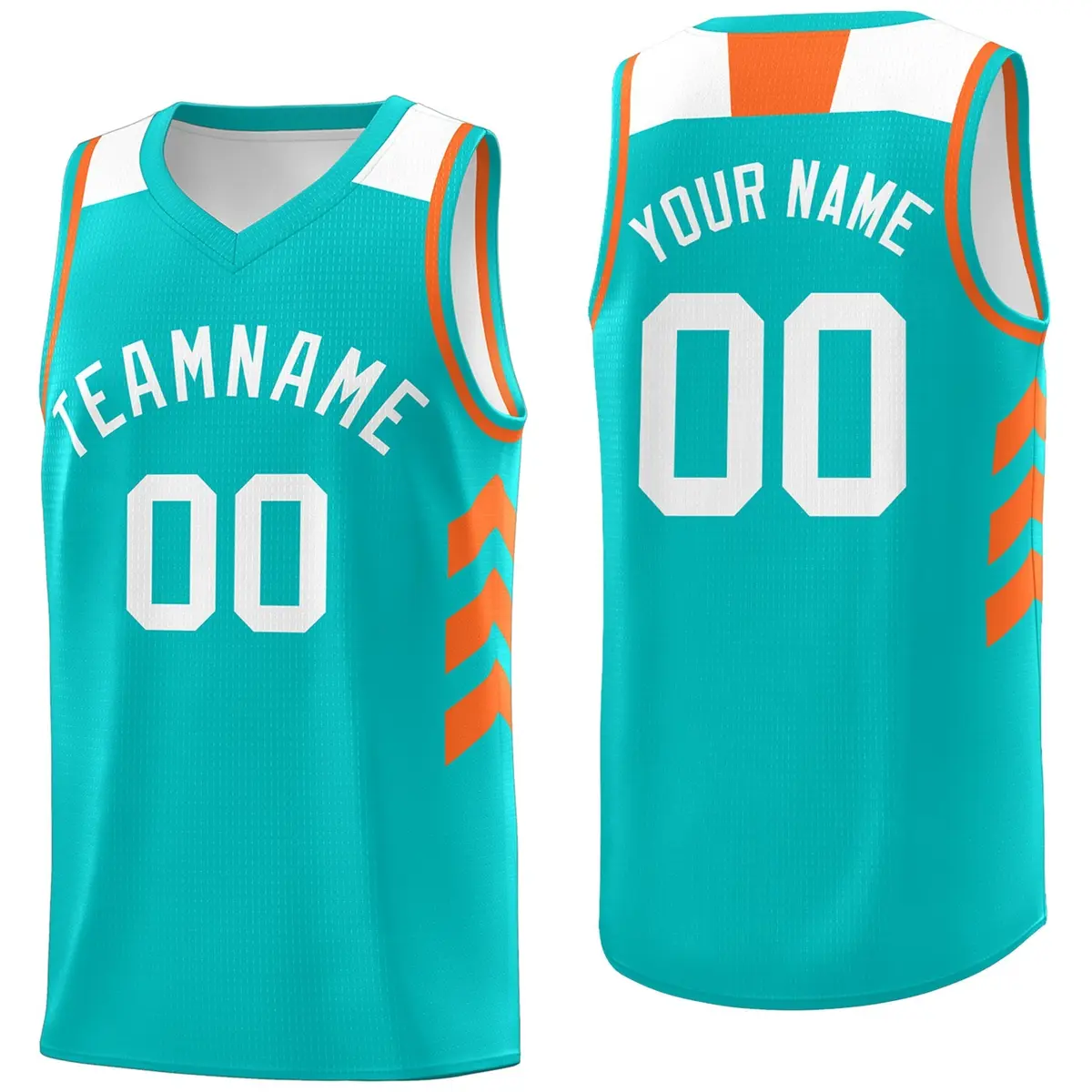 Light Green White-Orange Basketball Jersey