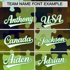 Light Green White Puzzle Elements Baseball Jersey 3