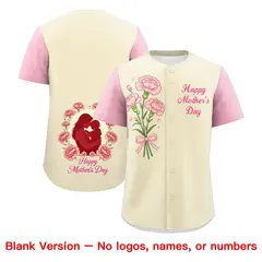 Light Khaki Light Pink Pink Mother's Day Baseball Jersey 7