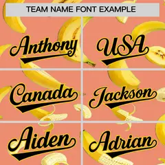 Light Orange Banana Graffiti Pattern Fashion Baseball Jersey 4