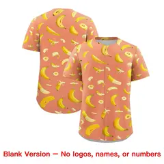 Light Orange Banana Graffiti Pattern Fashion Baseball Jersey 7