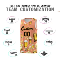 Light Orange Beer Bubble National Beer Day Basketball Jersey 4