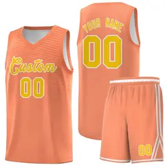 Light Orange Gold Chest Slash Pattern Basketball Jersey 1