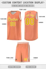 Light Orange Gold Chest Slash Pattern Basketball Jersey 2