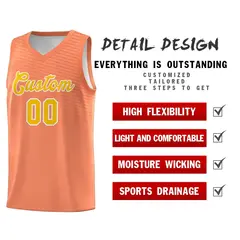 Light Orange Gold Chest Slash Pattern Basketball Jersey 5