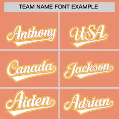 Light Orange Gold Color Block Dotted Side Baseball Jersey 3