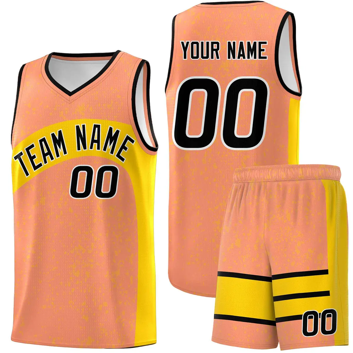 Light Orange Gold Irregular Dot Graffiti Basketball Jersey