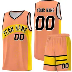 Light Orange Gold Irregular Dot Graffiti Basketball Jersey 1