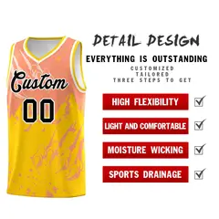 Light Orange Gold Snow Mountain Beast Pattern Basketball Jersey 2
