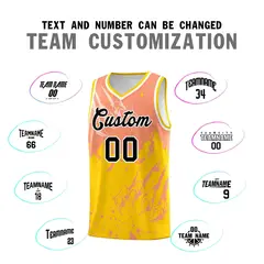 Light Orange Gold Snow Mountain Beast Pattern Basketball Jersey 4