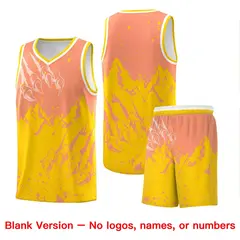 Light Orange Gold Snow Mountain Beast Pattern Basketball Jersey 7