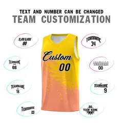 Light Orange Gold Wing Pattern Basketball Jersey 4