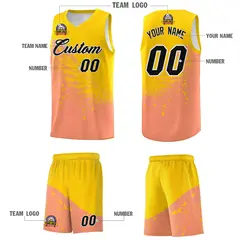 Light Orange Gold Wing Pattern Basketball Jersey 5