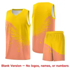 Light Orange Gold Wing Pattern Basketball Jersey 7