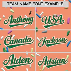 Light Orange Kelly Green Ice Cream Pattern V-Neck Hockey Jersey 3