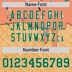Light Orange Kelly Green Ice Cream Pattern V-Neck Hockey Jersey 4