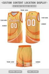 Light Orange Orange Galaxy Graffiti Pattern Basketball Jersey 2