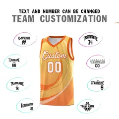 Light Orange Orange Galaxy Graffiti Pattern Basketball Jersey 3