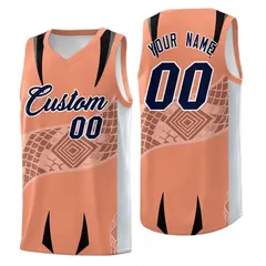 Light Orange Silver Snake Scale Venomous Fang Graffiti Basketball Jersey 1