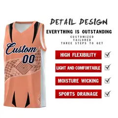 Light Orange Silver Snake Scale Venomous Fang Graffiti Basketball Jersey 2