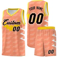 Light Orange White Halloween Bat Pattern Basketball Jersey 1