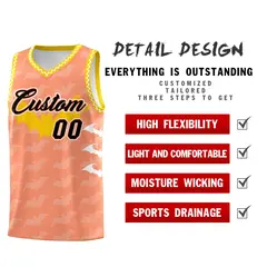 Light Orange White Halloween Bat Pattern Basketball Jersey 2
