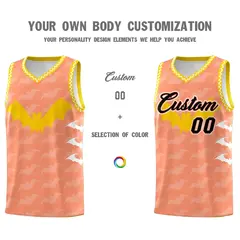 Light Orange White Halloween Bat Pattern Basketball Jersey 3