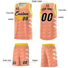 Light Orange White Halloween Bat Pattern Basketball Jersey 5