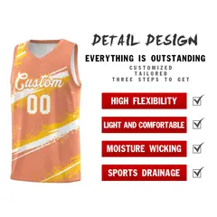 Light Orange Yellow White Reversible Basketball Jersey Stellar Strike 3