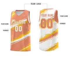 Light Orange Yellow White Reversible Basketball Jersey Stellar Strike 4