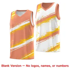 Light Orange Yellow White Reversible Basketball Jersey Stellar Strike 7