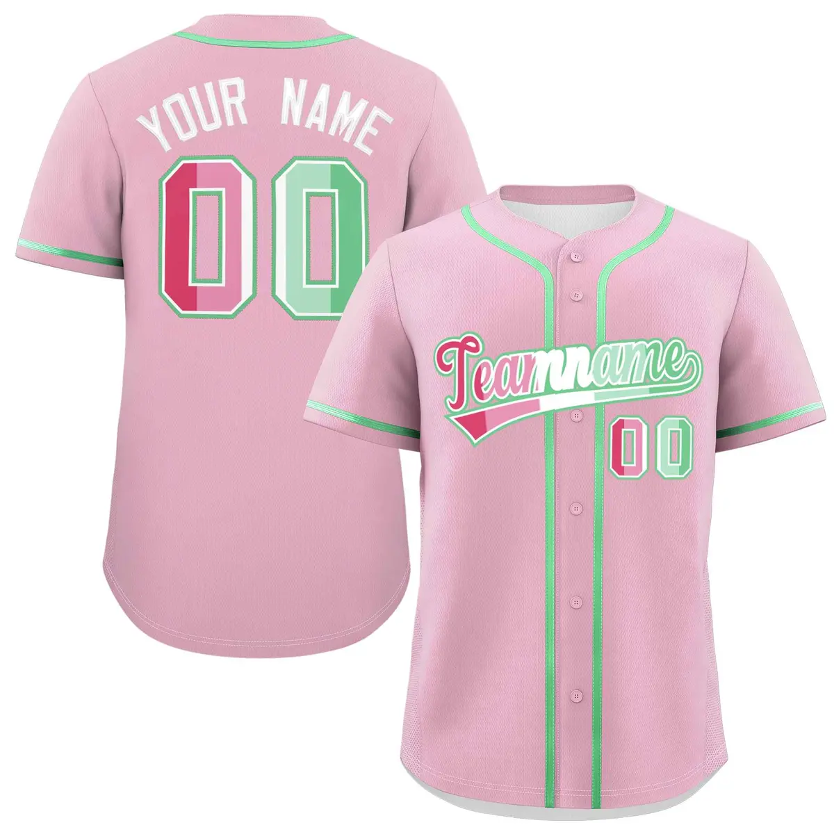 Light Pink Abrosexual Pride Month Baseball Jersey