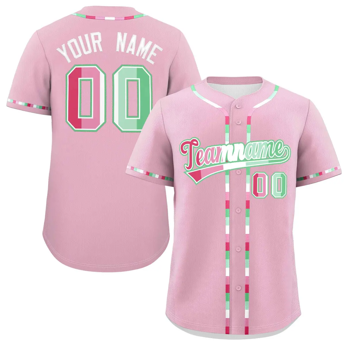 Light Pink Abrosexual Pride Month Baseball Jersey