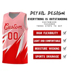 Light Pink Abstract Mountain Pattern Basketball Jersey 2