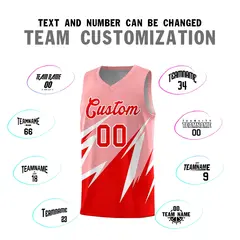 Light Pink Abstract Mountain Pattern Basketball Jersey 3