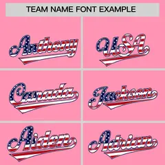 Light Pink American Flag Design Baseball Jersey 3