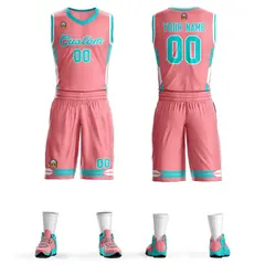 Light Pink Aqua Classic Mesh Basketball Jersey