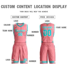 Light Pink Aqua Classic Mesh Basketball Jersey 3
