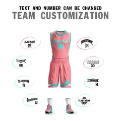 Light Pink Aqua Classic Mesh Basketball Jersey 4