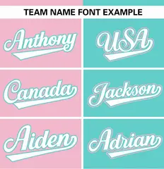 Light Pink Aqua Stripe-Solid Combo Baseball Jersey 3